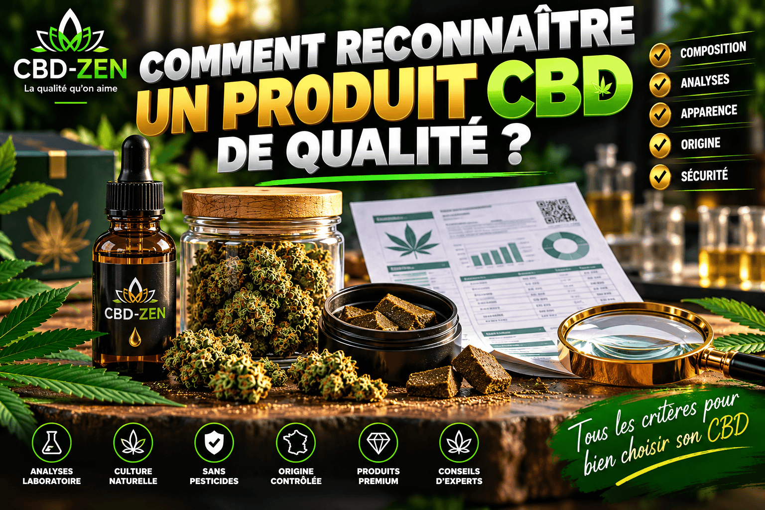 Comment reconnaître un produit CBD de qualité : composition, analyses et sécurité