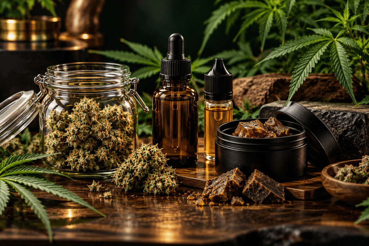 Les différentes formes de CBD : huile, fleurs, résine et e-liquide