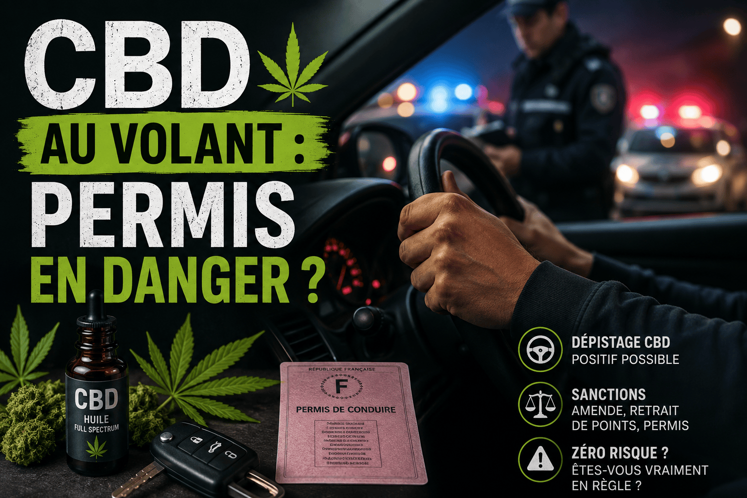 CBD au volant et risques pour le permis de conduire