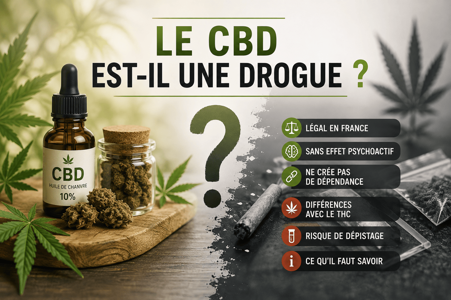 Le CBD est-il une drogue ? Différences entre CBD et THC