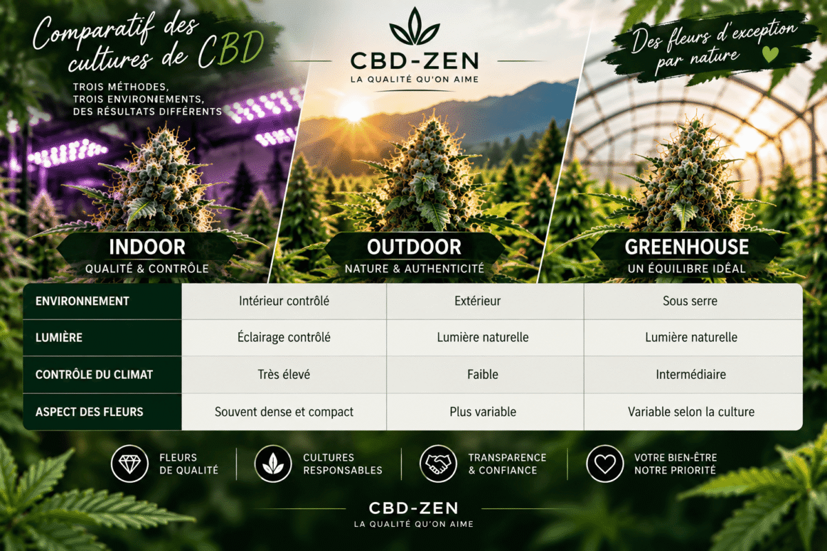 Comparaison des méthodes de culture Indoor Outdoor et Greenhouse