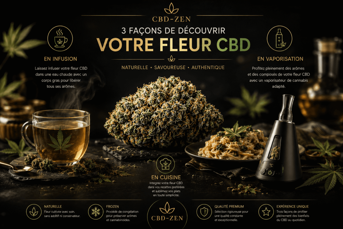 Trois façons de découvrir une fleur CBD : infusion, cuisine et vaporisation