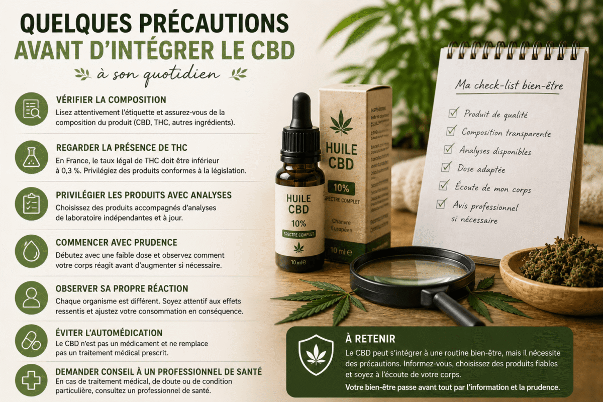 Quelques précautions avant d’intégrer le CBD au quotidien