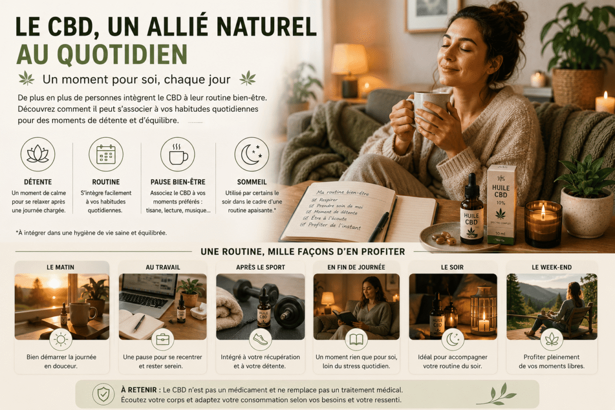 Moment de détente et routine quotidienne autour du CBD