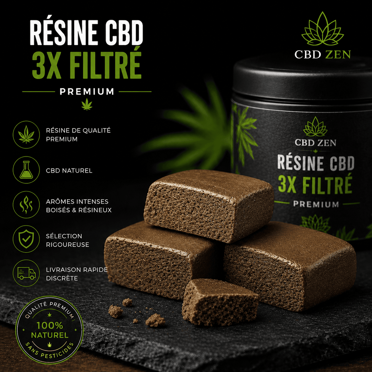 Produit: 3x Filtré Résines CBE 32,5 %