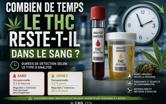 Combien de temps le THC reste-t-il dans le sang et les urines ?