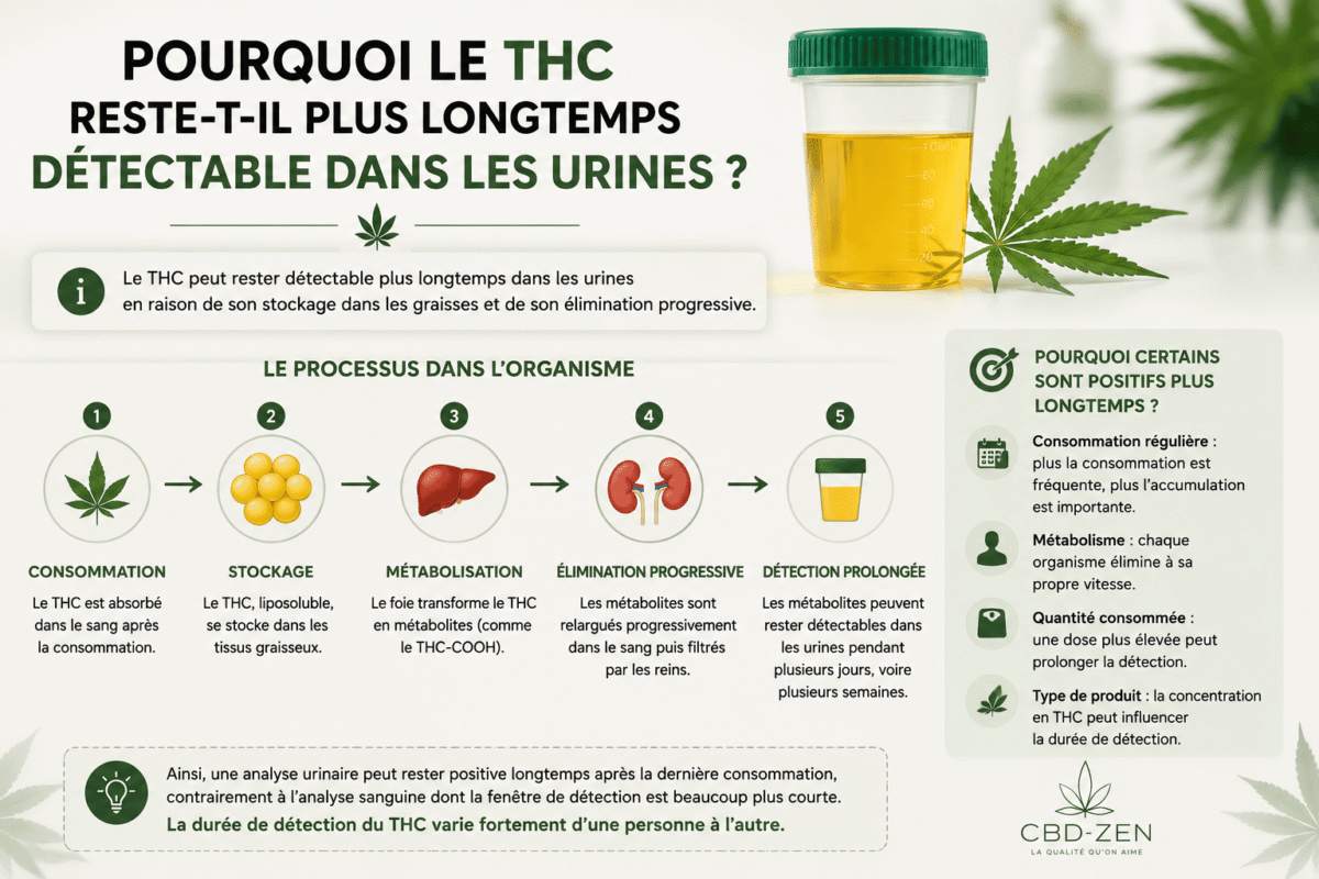 Pourquoi le THC reste plus longtemps détectable dans les urines