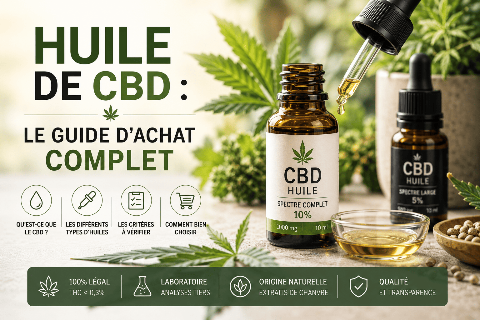 Huile de CBD et guide d’achat complet