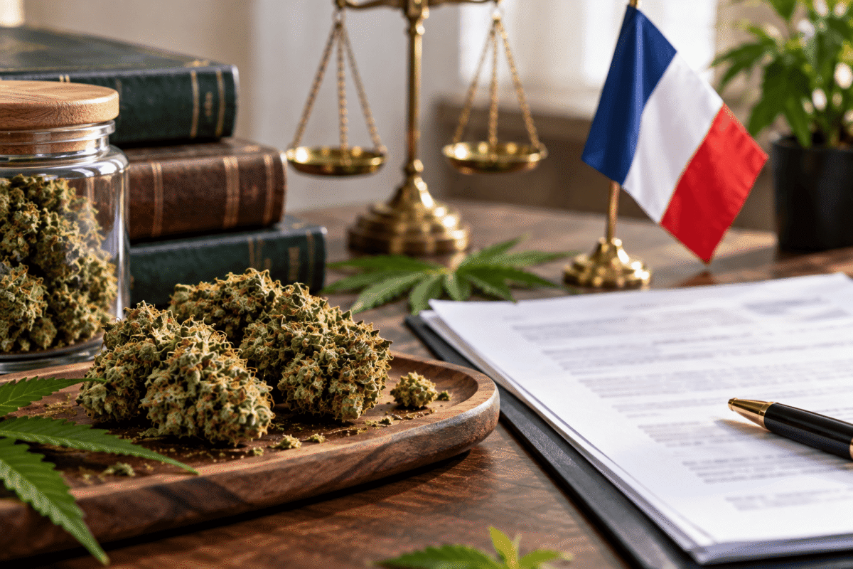 Fleurs de CBD illustrant la réglementation française