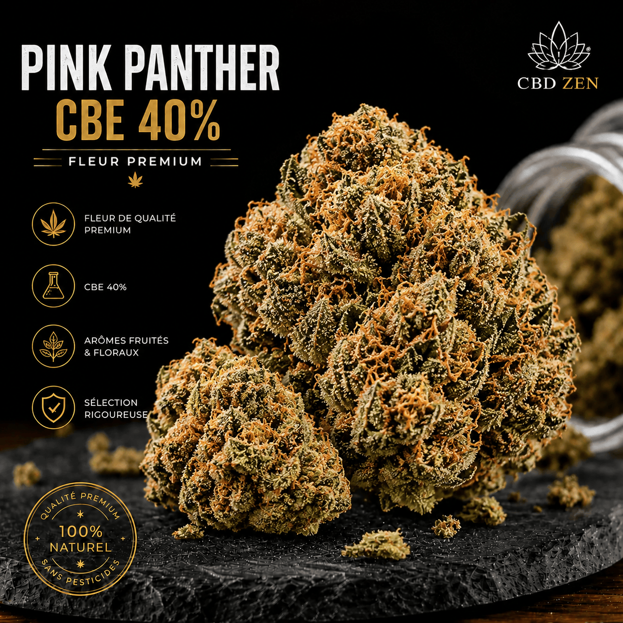 Pink Panther CBE 40% - Fleur premium aux arômes fruités et floraux