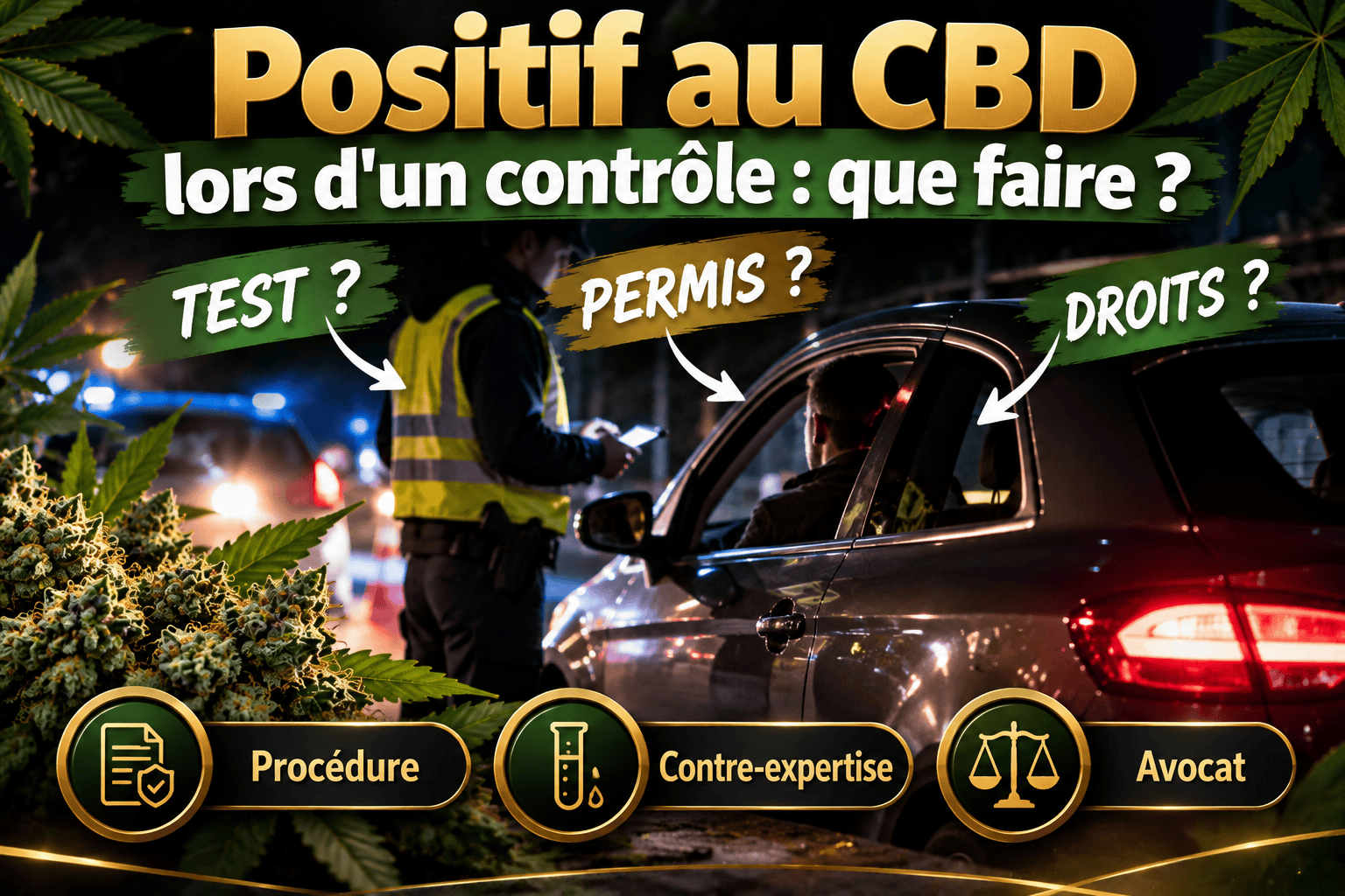 Positif au CBD lors d'un contrôle routier